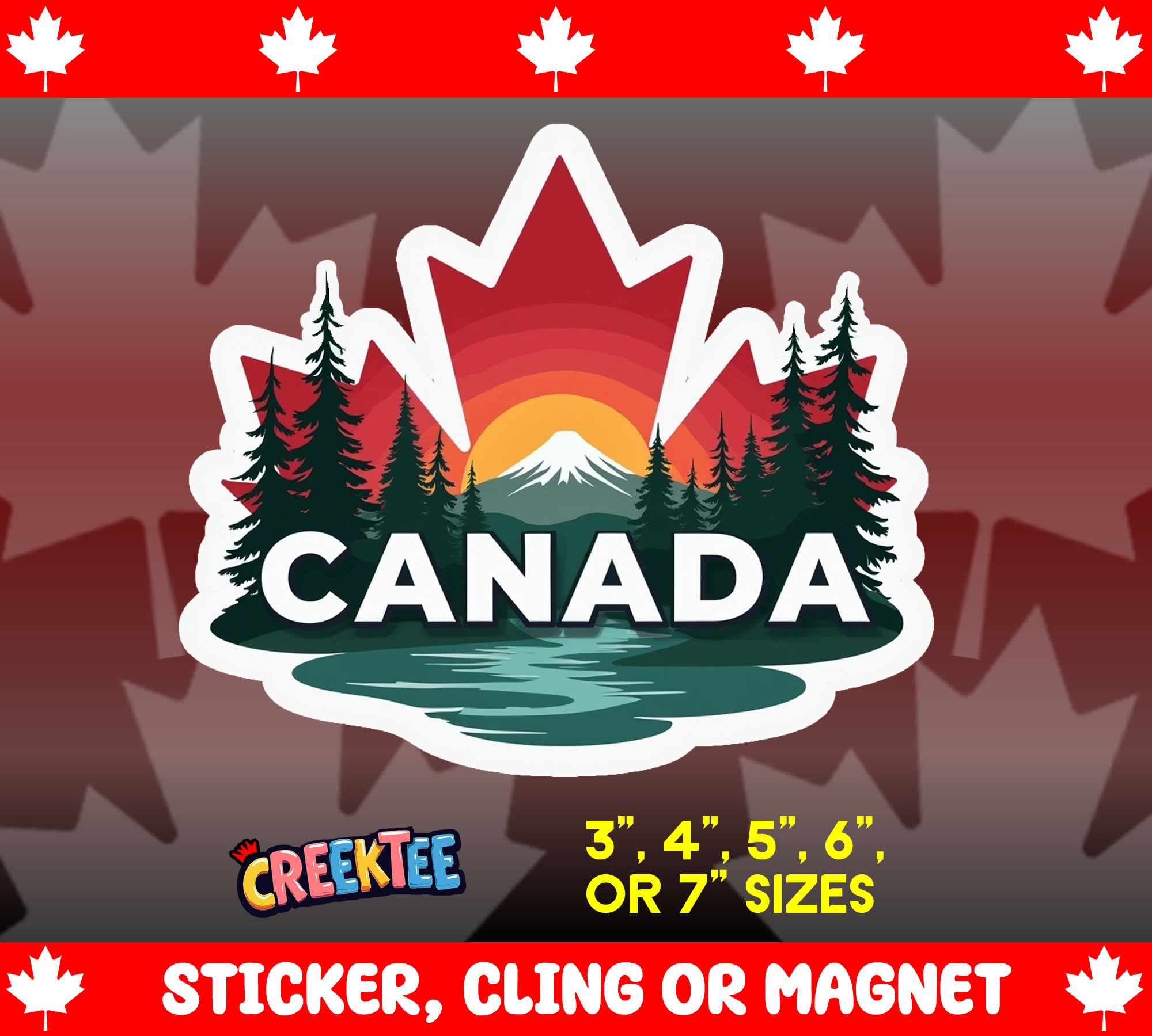 Canada Die Cut Vinyl Sticker  Window Cling or Magnet with Laminate Coating in Various Sizes - Custom Bumper Sticker, Vinyl Sticker, or Magnet