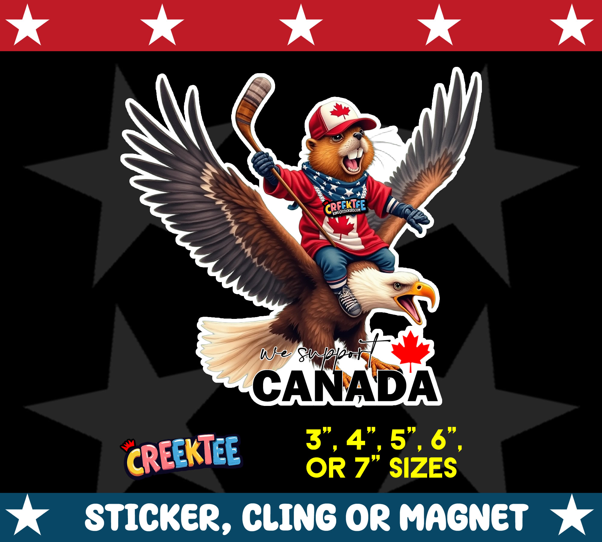 Canada Die Cut Vinyl Sticker  Window Cling or Magnet with Laminate Coating in Various Sizes - Custom Bumper Sticker, Vinyl Sticker, or Magnet