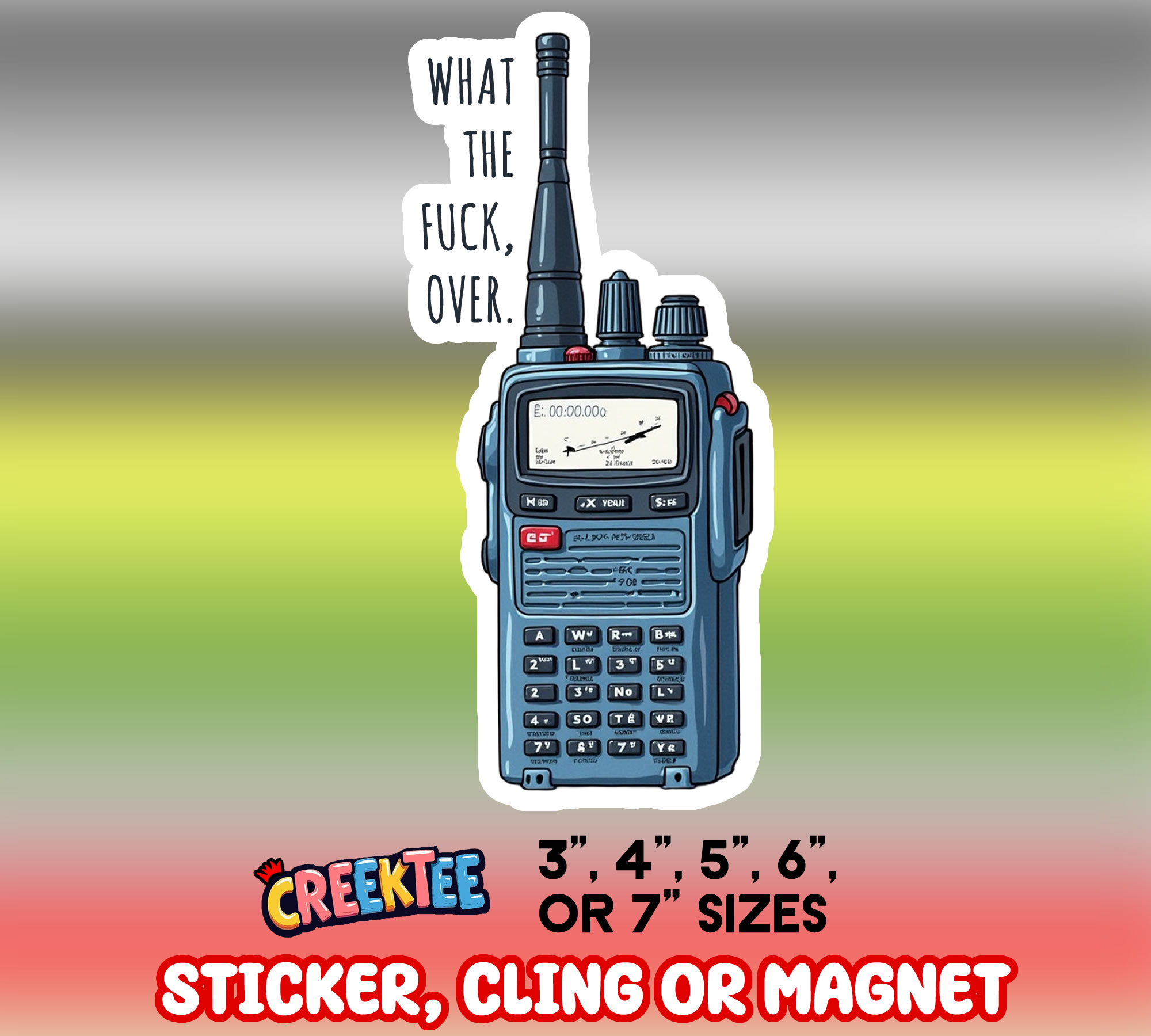 What the Fuck  Over  Die Cut Vinyl Sticker  Window Cling or Magnet with Laminate Coating in Various Sizes - Custom Bumper Sticker, Vinyl Sticker, or Magnet