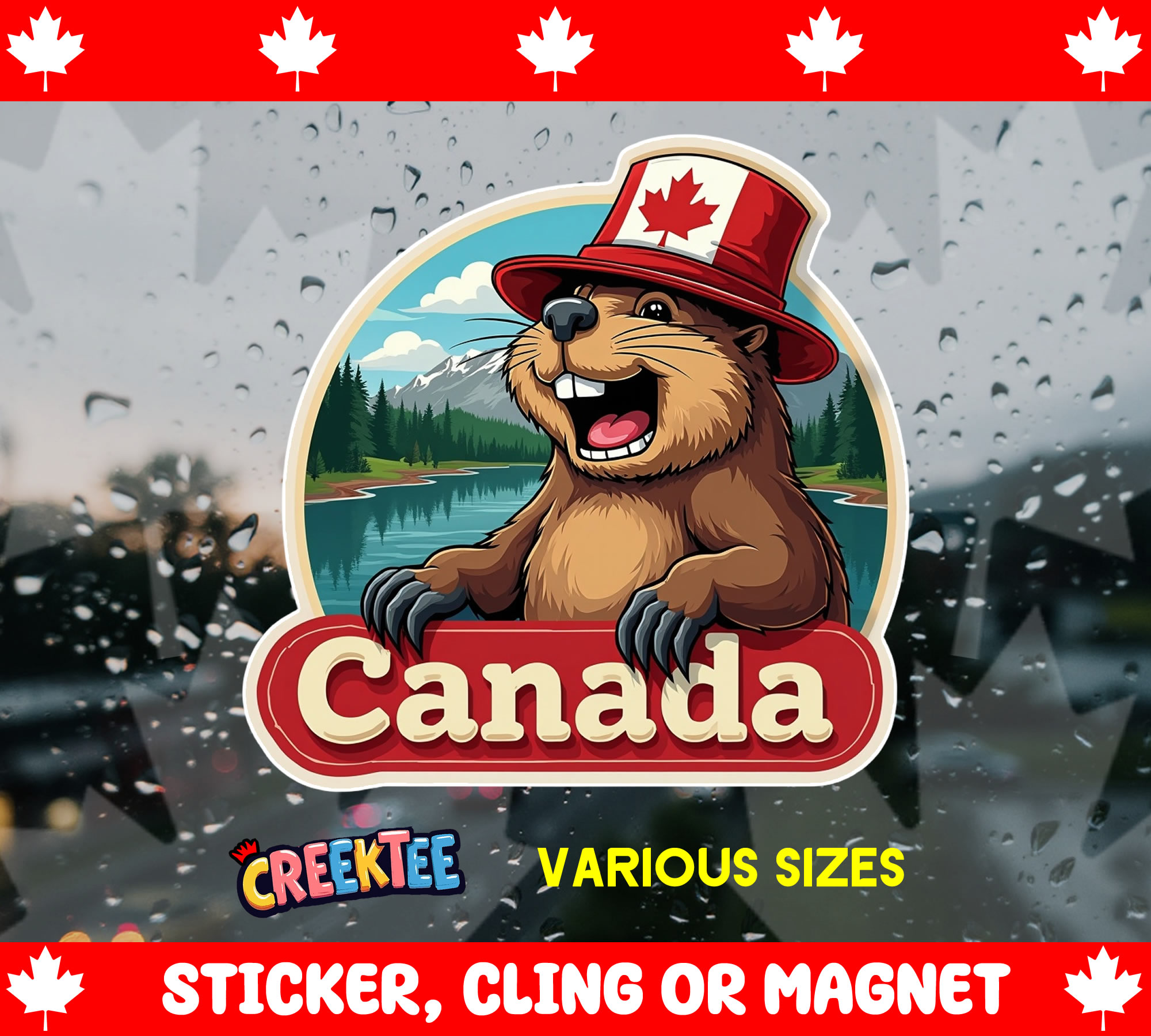 Canada Die Cut Vinyl Sticker  Window Cling or Magnet with Laminate Coating in Various Sizes - Custom Bumper Sticker, Vinyl Sticker, or Magnet