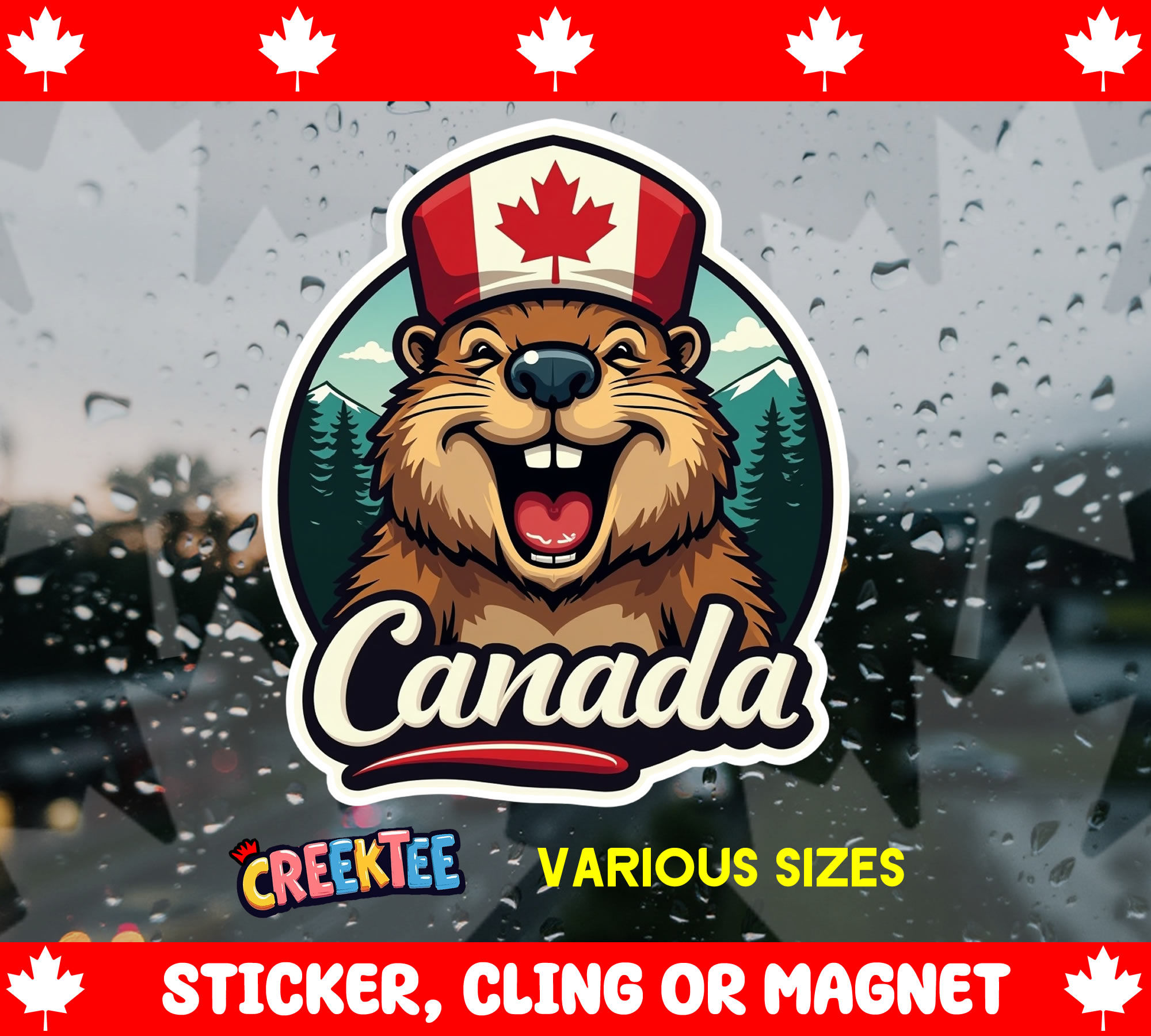 Canada Die Cut Vinyl Sticker  Window Cling or Magnet with Laminate Coating in Various Sizes - Custom Bumper Sticker, Vinyl Sticker, or Magnet