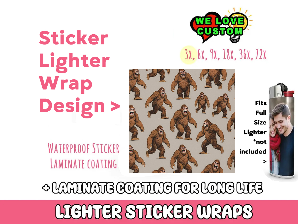 Apes Lighter Wraps  Your Custom Photo or Text - Custom Bumper Sticker, Vinyl Sticker, or Magnet