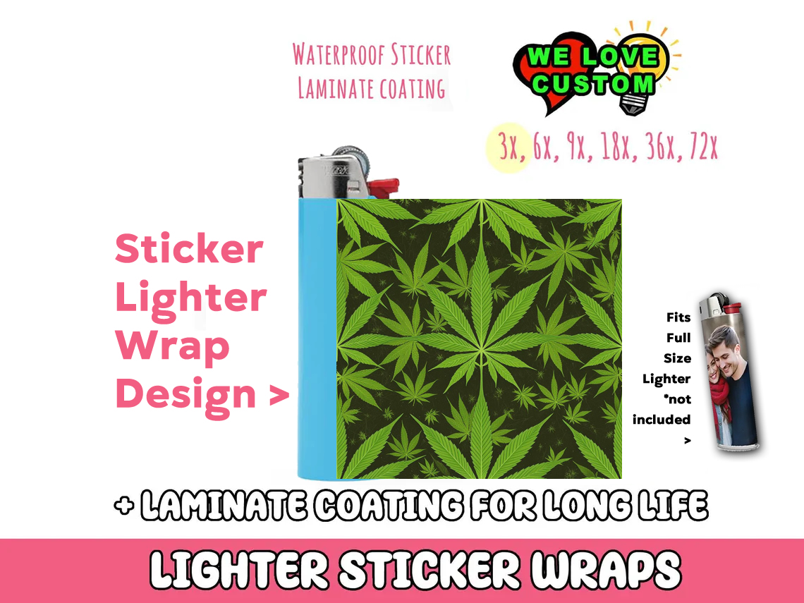 Lighter Wrap Sticker Design Lighter Wraps  Your Custom Photo or Text - Custom Bumper Sticker, Vinyl Sticker, or Magnet