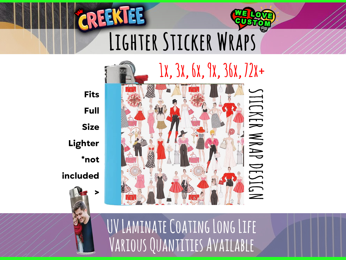 Lighter Wrap Sticker Design Lighter Wraps  Your Custom Photo or Text - Custom Bumper Sticker, Vinyl Sticker, or Magnet