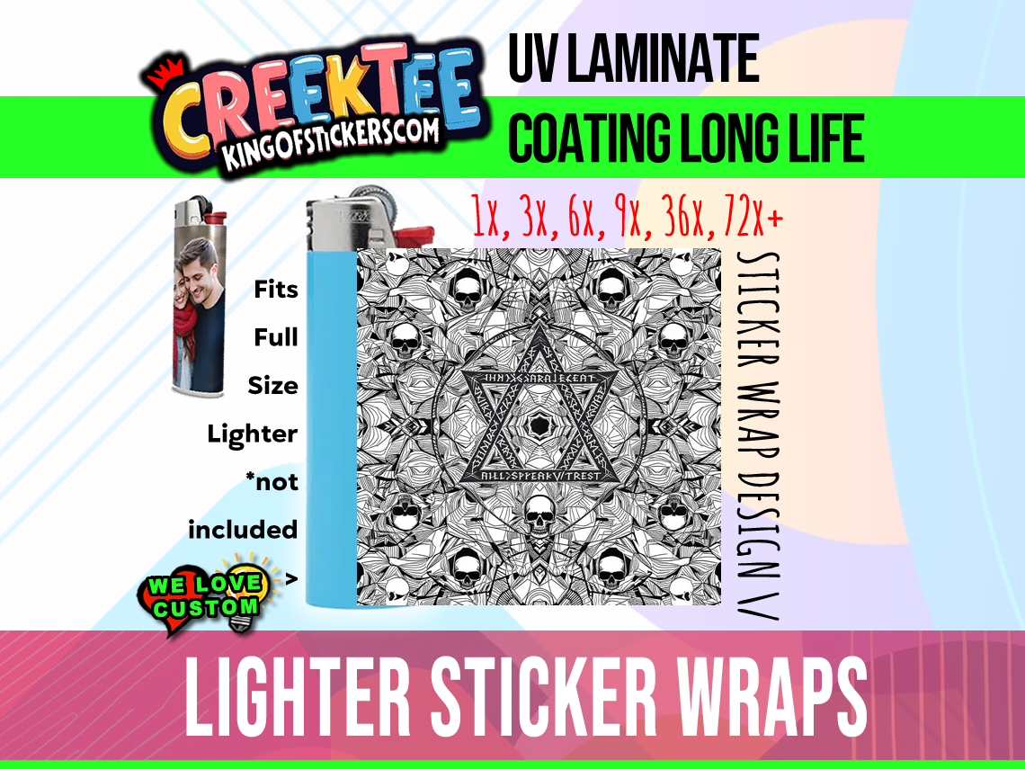 Lighter Wrap Sticker Design Lighter Wraps  Your Custom Photo or Text - Custom Bumper Sticker, Vinyl Sticker, or Magnet