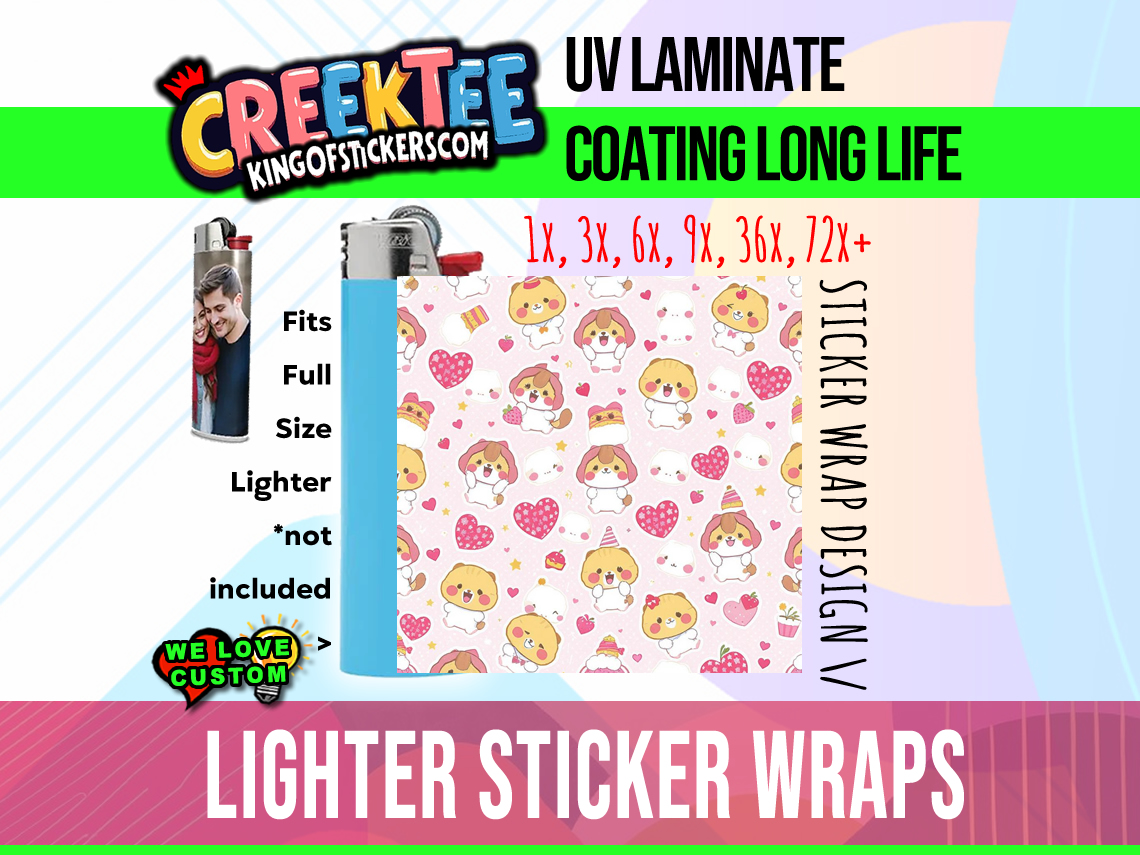 Lighter Wrap Sticker Design Lighter Wraps  Your Custom Photo or Text - Custom Bumper Sticker, Vinyl Sticker, or Magnet