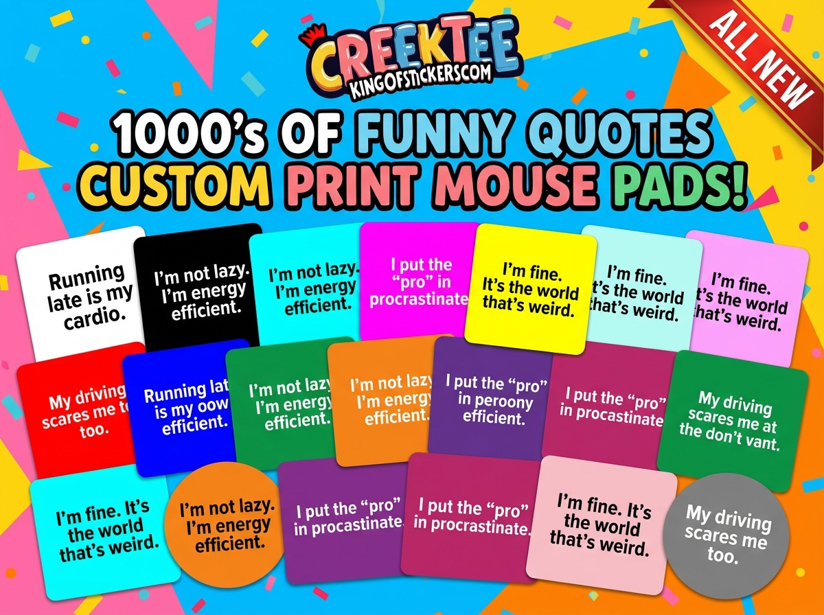 Custom Mouse Pads Round or Rectangle - Custom Bumper Sticker, Vinyl Sticker, or Magnet