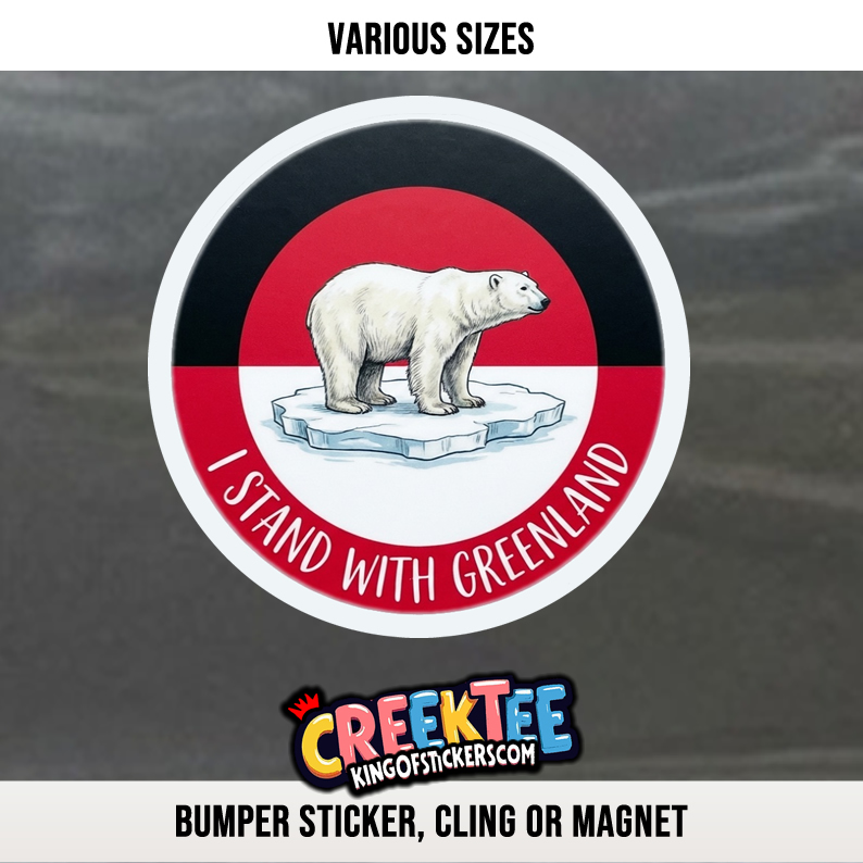 Greenland is not for sale Vinyl Bumper Sticker  Window Cling or Magnet in UV Laminate Coating and Various Sizes - Custom Bumper Sticker, Vinyl Sticker, or Magnet